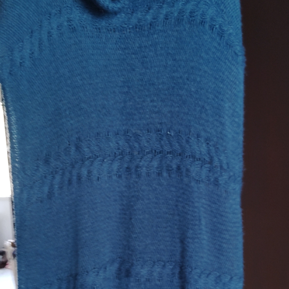 Elegant Blue Women's Sweater It Is Open On Either Side Like A Cape
